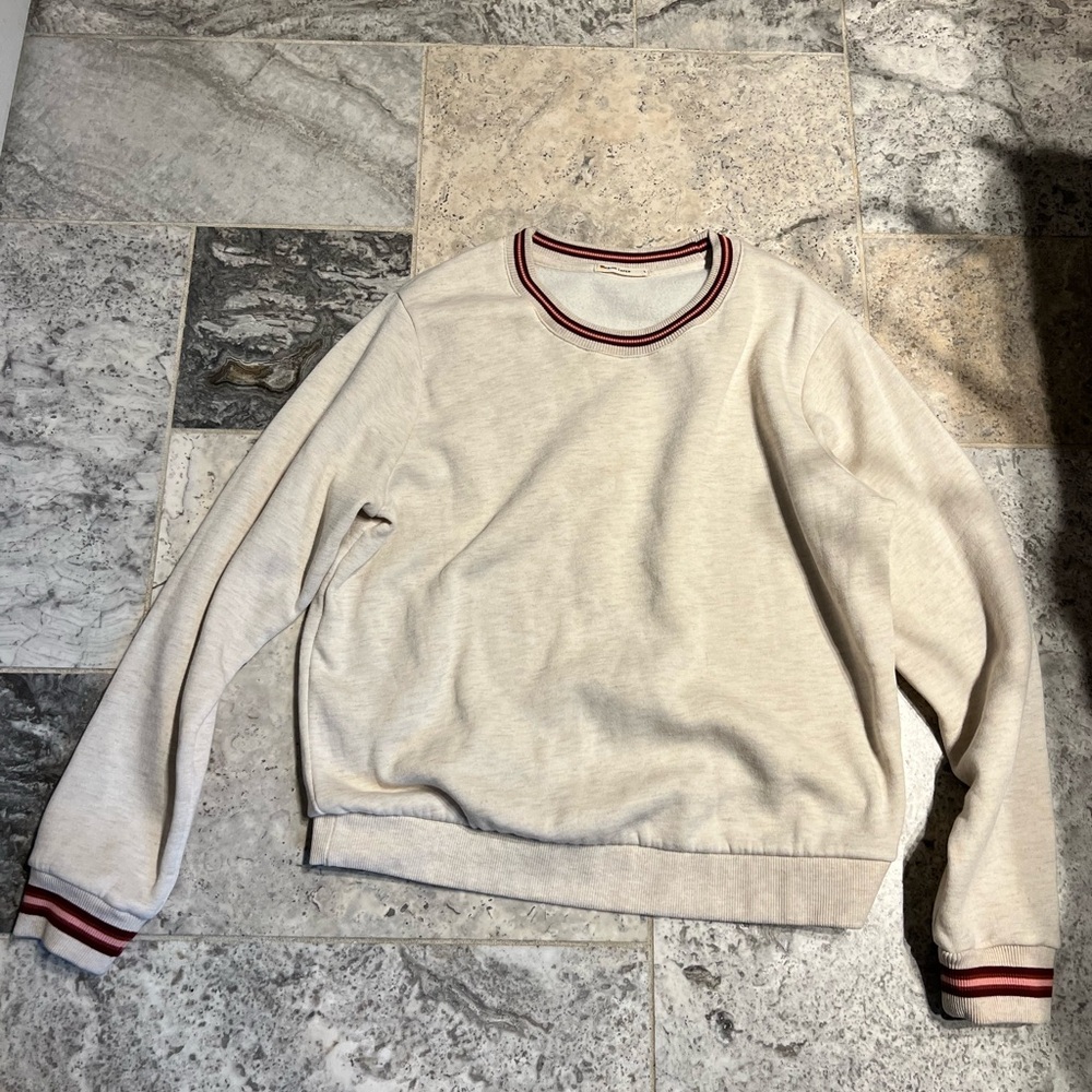 Marine Layer Cream and Maroon Sweatshirt (L)